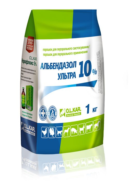 Альбендазол ультра 10% пор. 1 кг Олкар ц