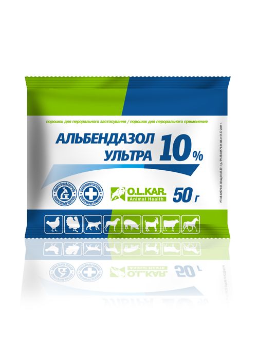 Альбендазол ультра 10% пор. 50гр Олкар