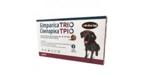 Симпарика Трио таблетка для собак от 40 до 60 кг от блох, клещей и глистов, упаковка 3 таблетки