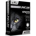 Unicum premium капли от блох и клещей для котов весом до 4 кг, 3 шт 