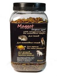 Сухой корм Буся Maggot  Опарыш для ежей, птиц и грызунов 250 гр / 600 мл