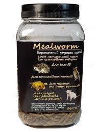 Мучной хрущак сухой натуральный Буся Mealworm. Банка 600мл/100г 