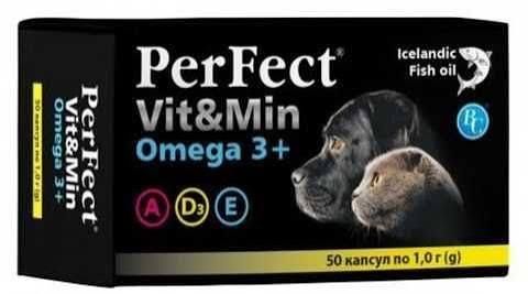 Добавка Perfekt Vit+Min Omega3+/соб,кот. 50 1 гр
